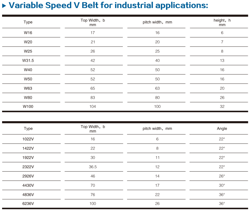 variable speed v belt (2) dataseet