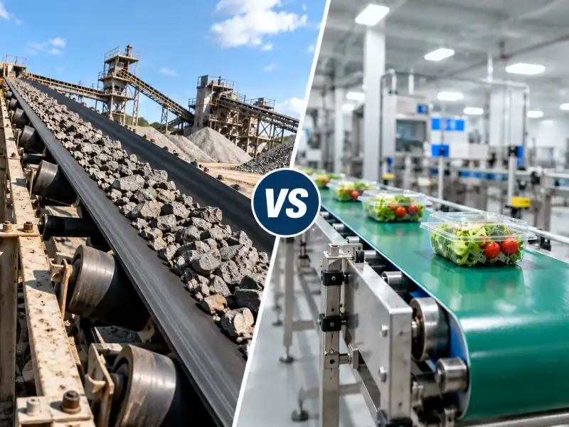 5.Rubber vs PVC Conveyor Belt Material